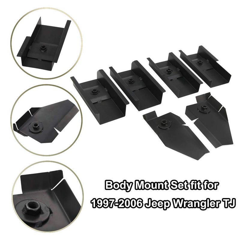 NIXFACE Full Tub Body Mount Repair Kit Replacement for Jeep Wrangler TJ 1997-2006 (Front Rear Middle) - Image 4